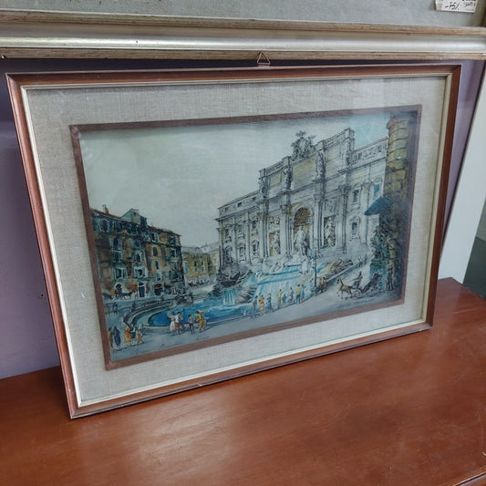 Quadro * Stampa Artistica Fontana Di Trevi Di Mario Carraro Cm54x39