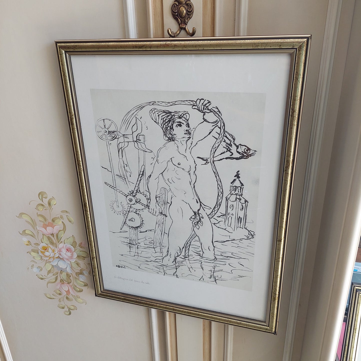Quadro Litografia Corrado Cagli "allegoria Del Pesce Che Vola"