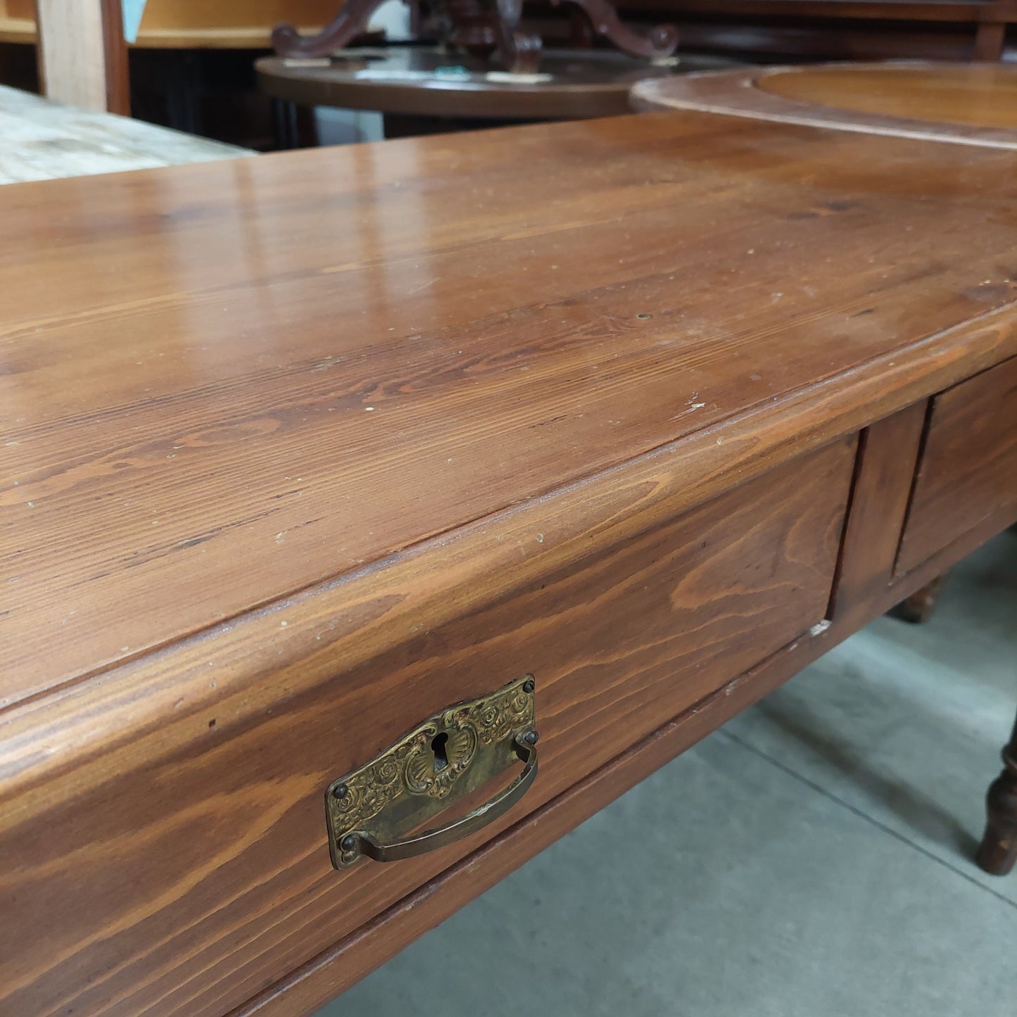 Tavolo Legno St. Siciliano 2/cassetti Cm126x68x79h