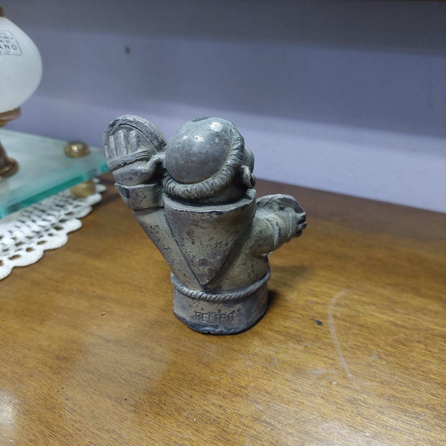 Statuina Frate Peltro Vintage H7