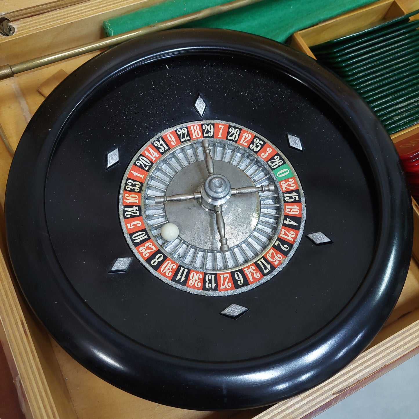 Valigetta Roulette Dadi Carte Poker E Fiches Vintage