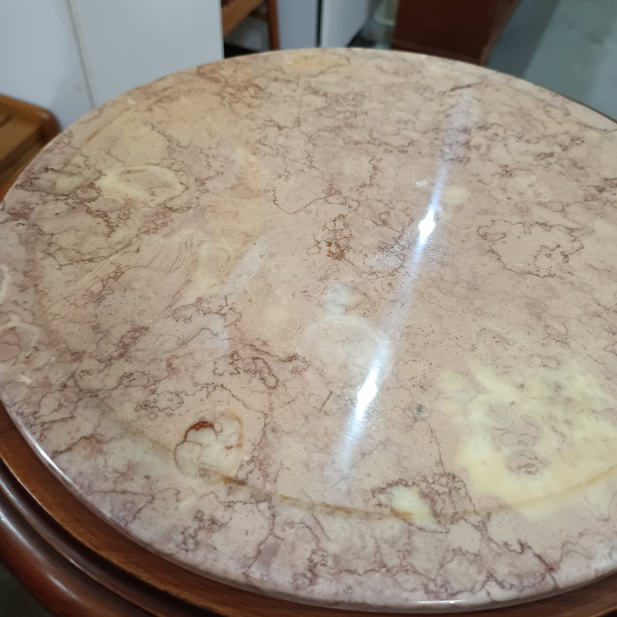 Alzatina Intagliata 4piedi C/marmo D.44x85h