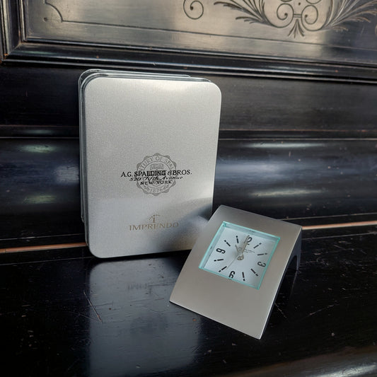 Orologio/fermacarte In Metallo "spalding Bros"
