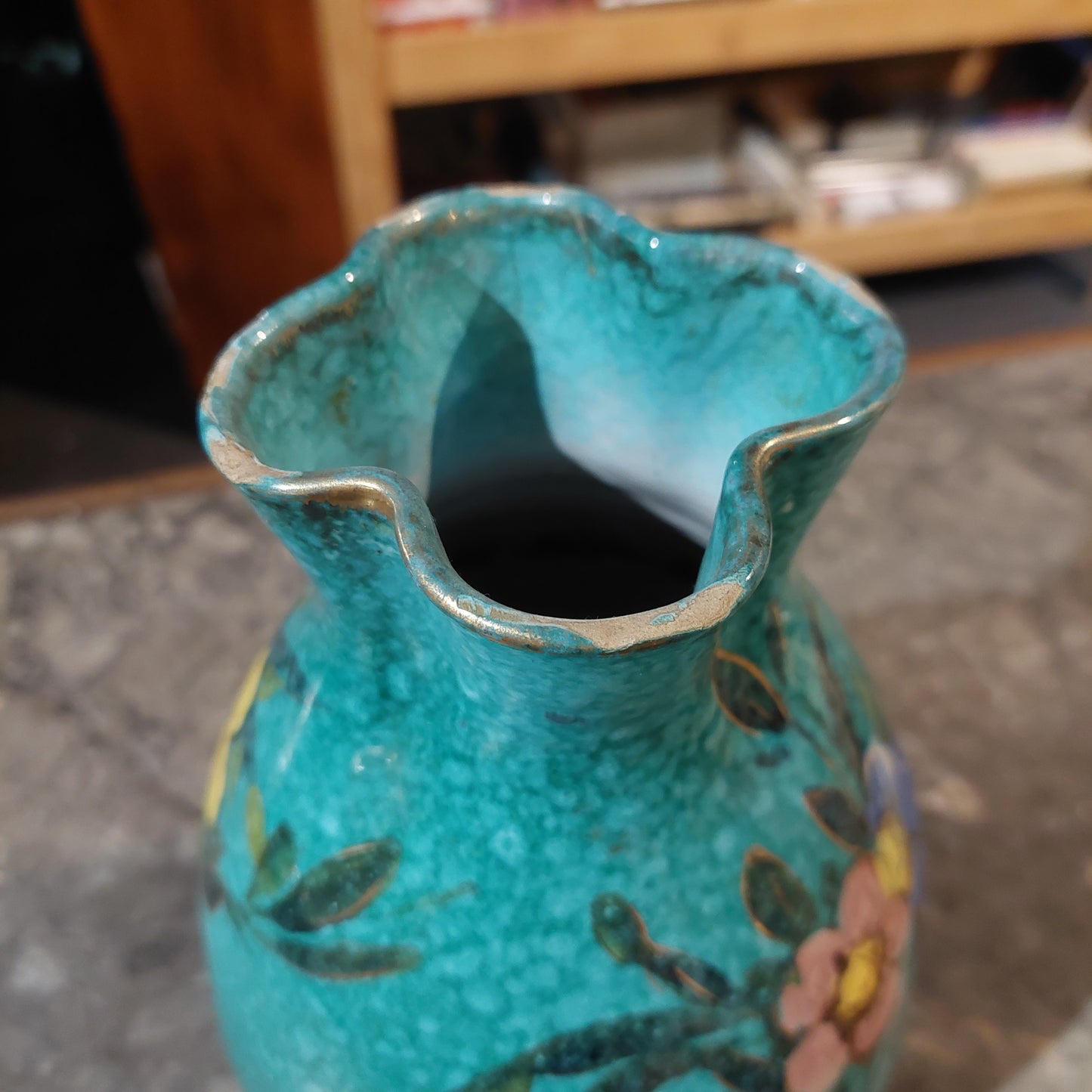 Vaso Ceramica* Dipinto Fiori Anni '50