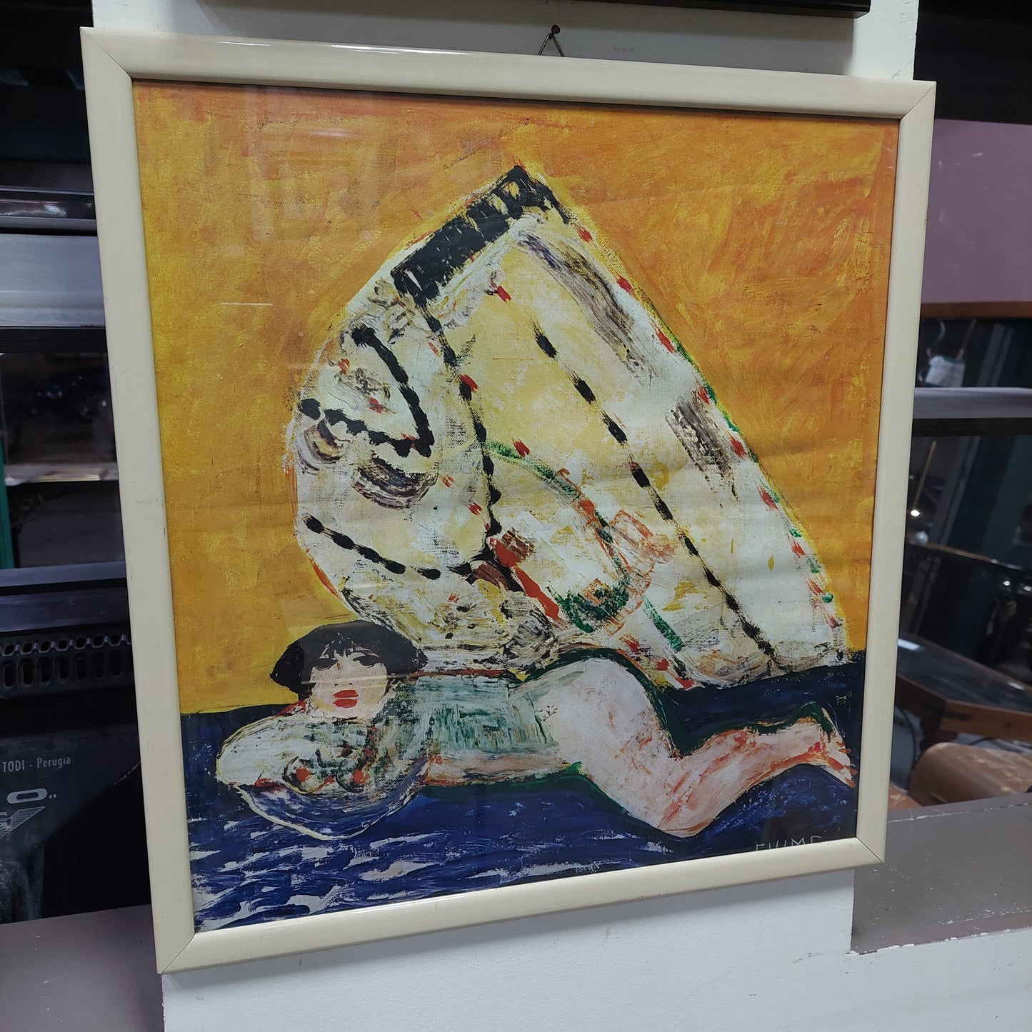 Q/stampa Donna Farfalla Di Salvatore Fiume Cm52x56