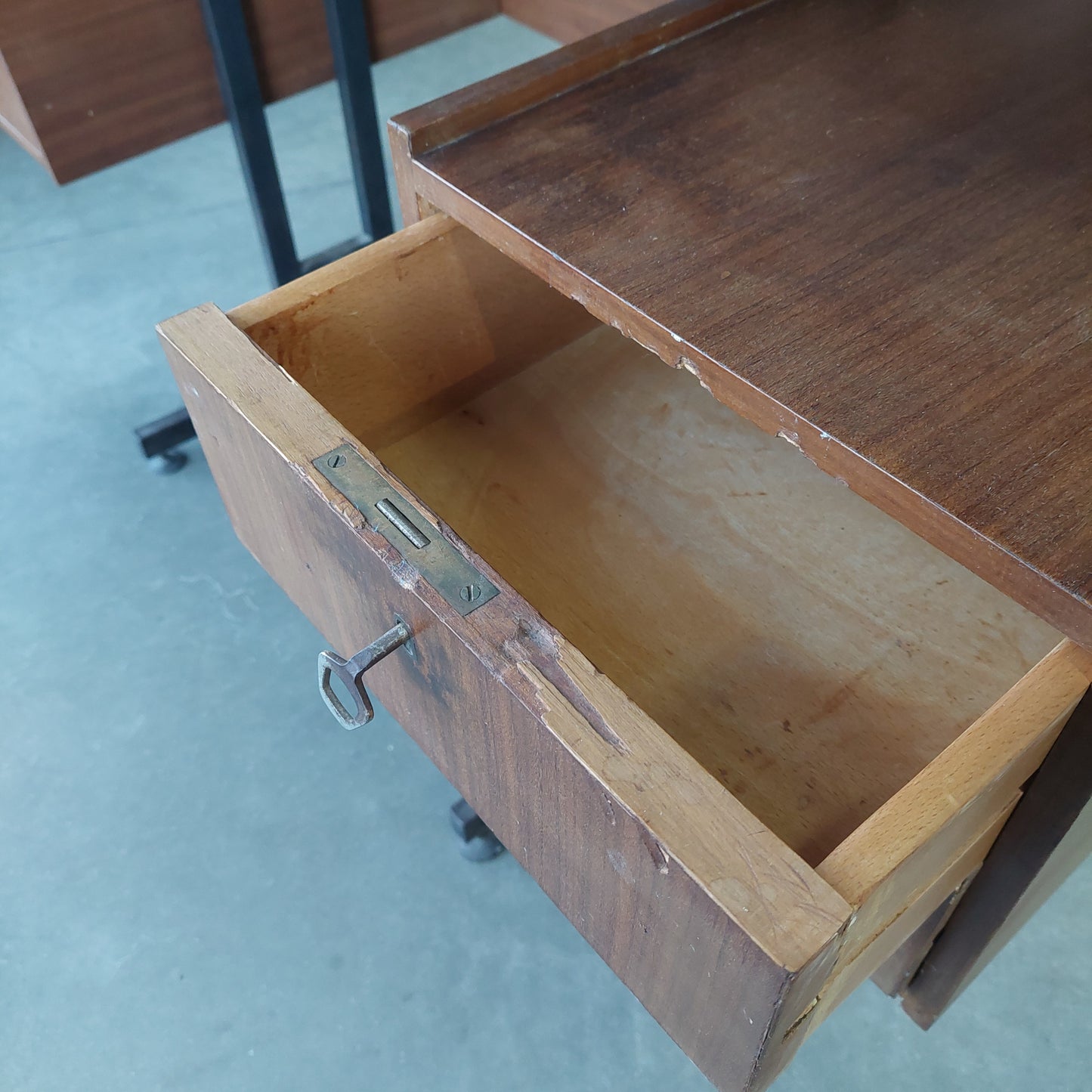 Scrivania* Teak Anni 50 4 Cassetti Cm138x64x79h