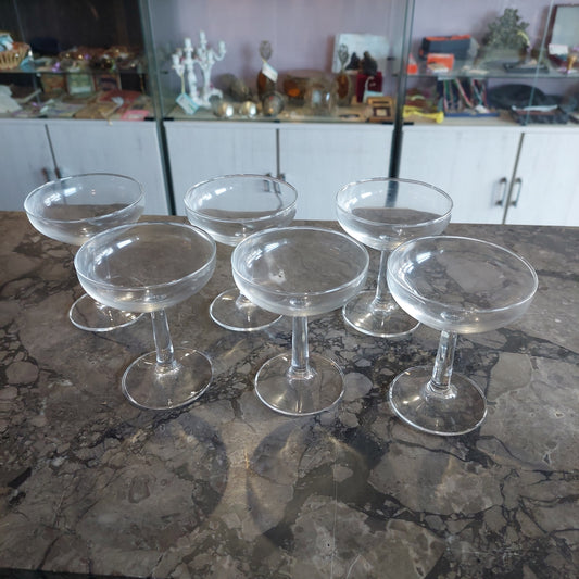 Set/6 Calici Coppe Vetro Liscio