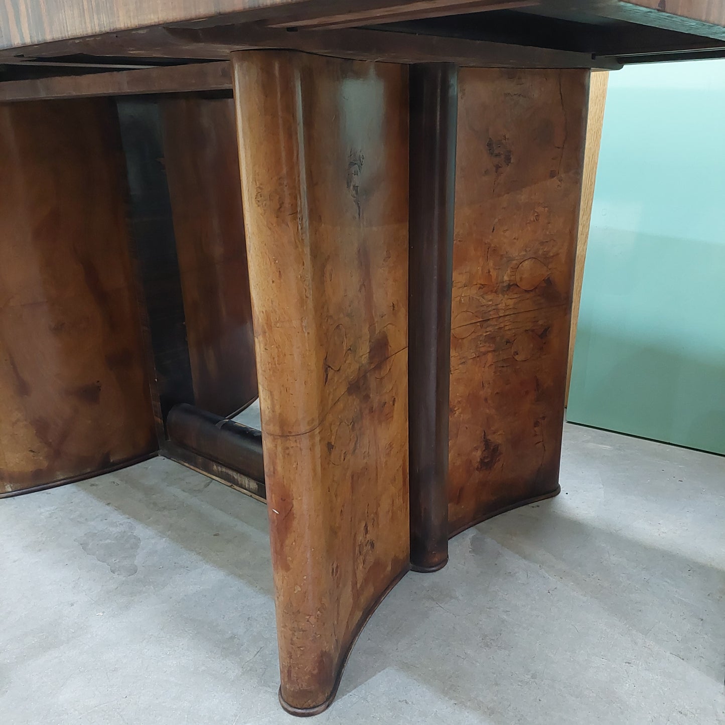 Tavolo Legno/vetro St. Decò Cm145/241x92x82h