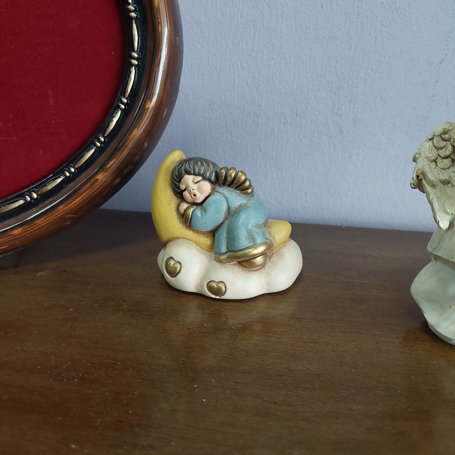 Statuina Angioletto Con Luna Ceramica Thun