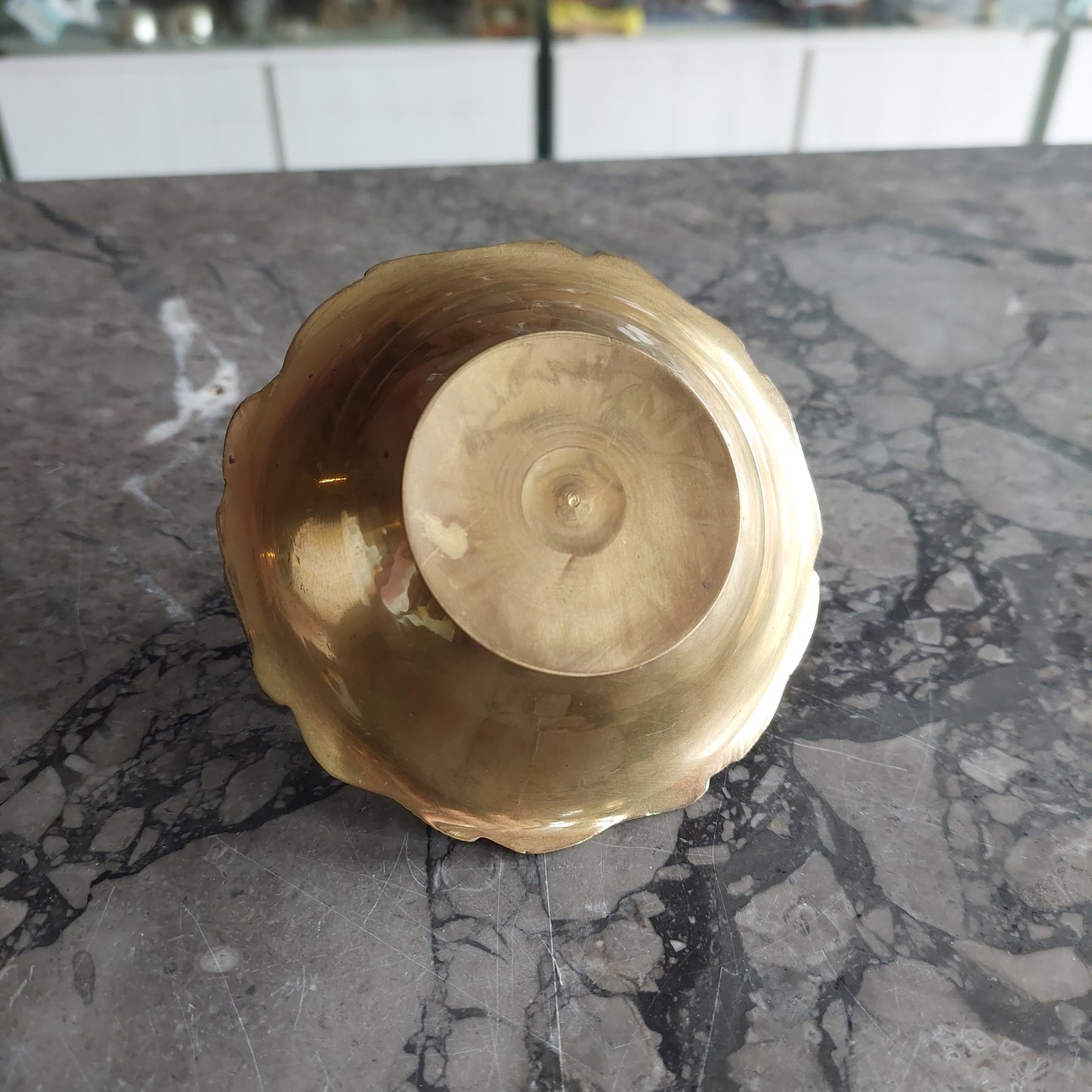 Cestinetto Indiano In Ottone Dipinto