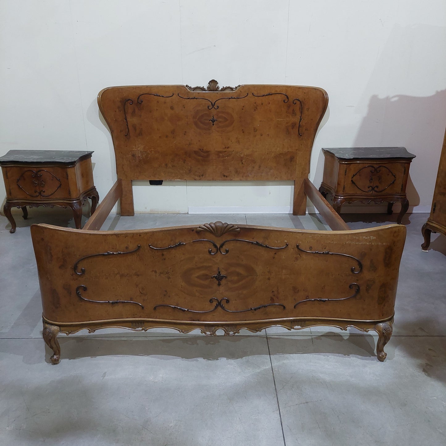Letto Matrimoniale Radica Stile Chippendale Cm164x195
