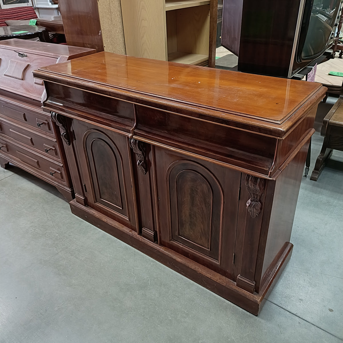 Credenza Bassa Antica Mogano 2/c 2/a Cm120x44x87