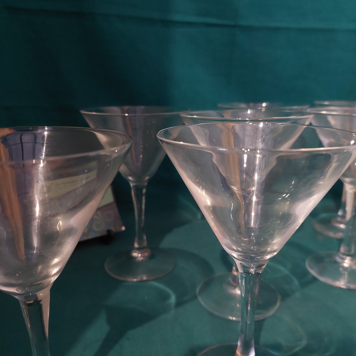 Set/8 Calici Martini In Cristallo