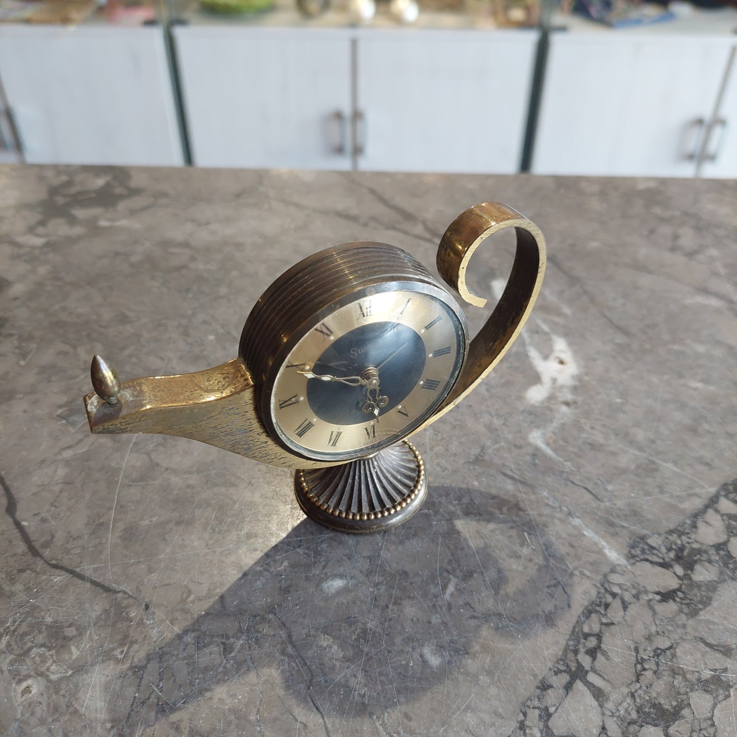 Orologio Sveglia Swiza Ottone Vintage