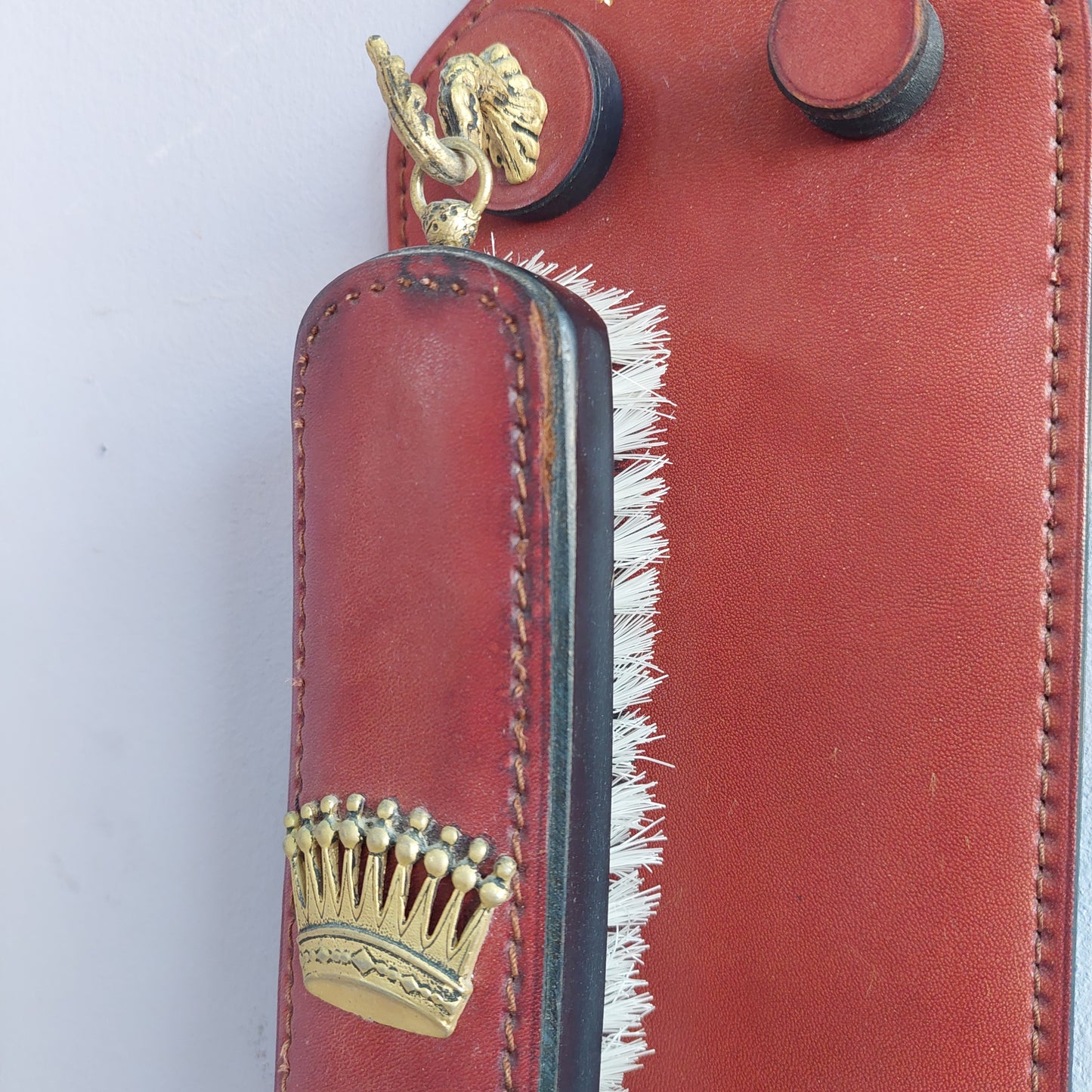 Set/2 Spazzole Pulisci Scarpe Da Parete Vintage