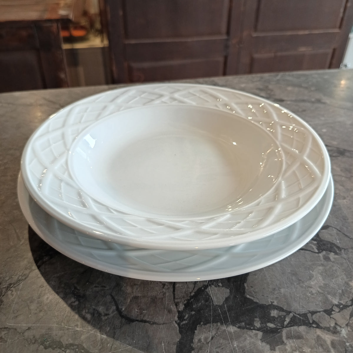 Set/12 Piatti Porcellana Bianca Galvani (5piani/5fondi/2ovali)