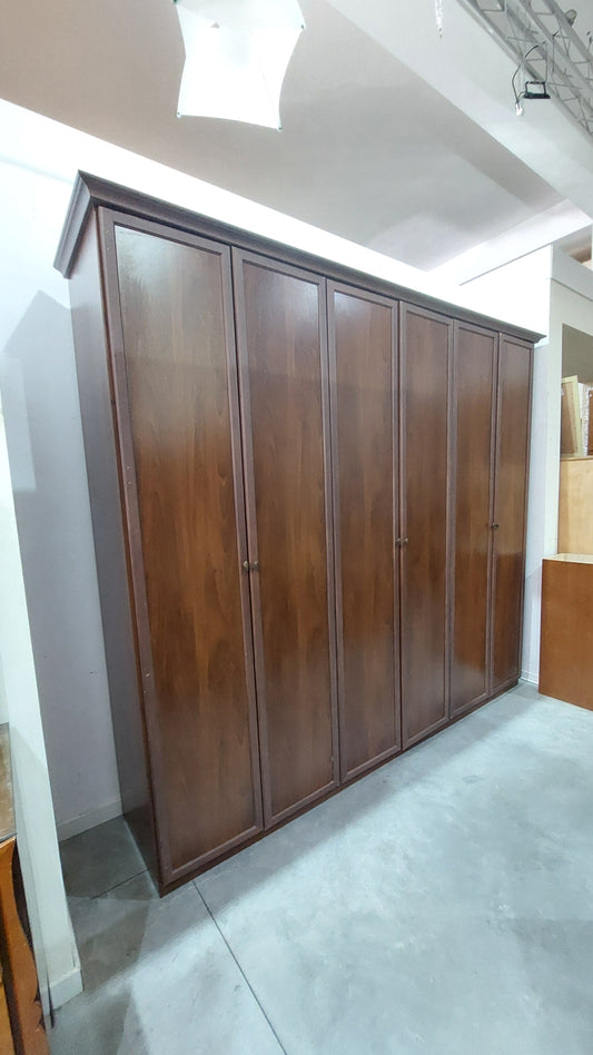 Armadio A 6 Ante Color Noce Cm275x59x225