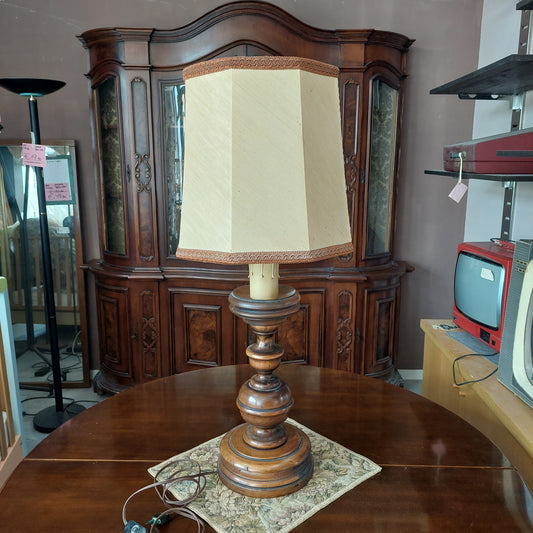 Lume Legno Paralume Beige 1 Luce H87cm