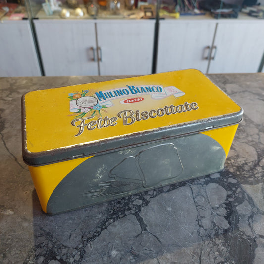 Scatola Di Latta Da Collezione Fette Biscottate Mulino Bianco Barilla Vintage