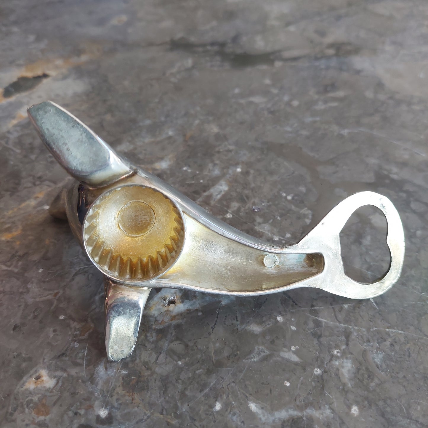 Apribottiglie Foca Silverplated Vintage