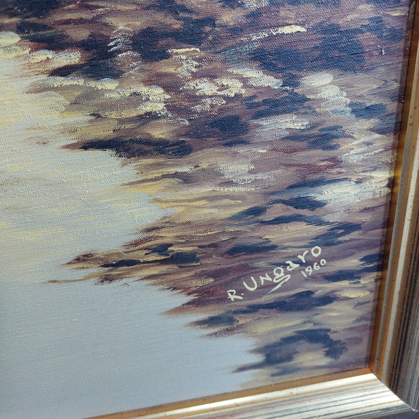 Quadro Olio Su Tela Casa Di Campagna Di R. Ungaro