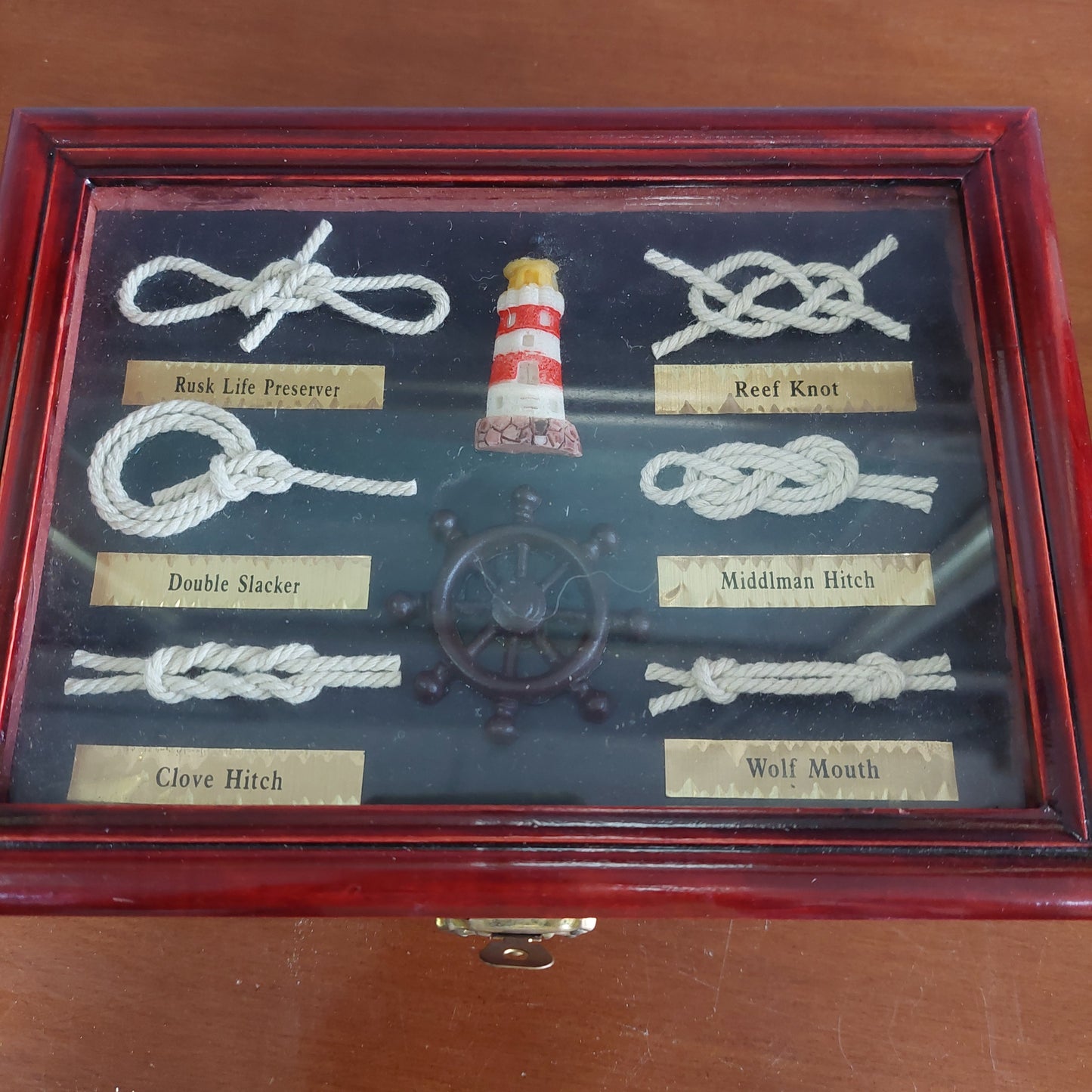 Scatola Portagioie Legno Nodi Stile Marinaro