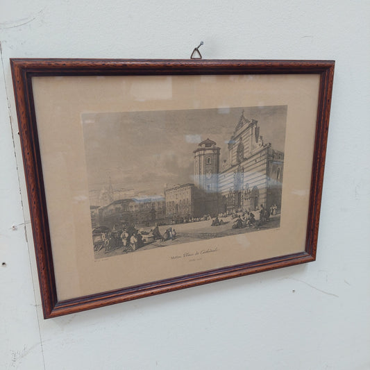 Quadro Stampa Il Duomo Di Messina Antica Cm34x25,5