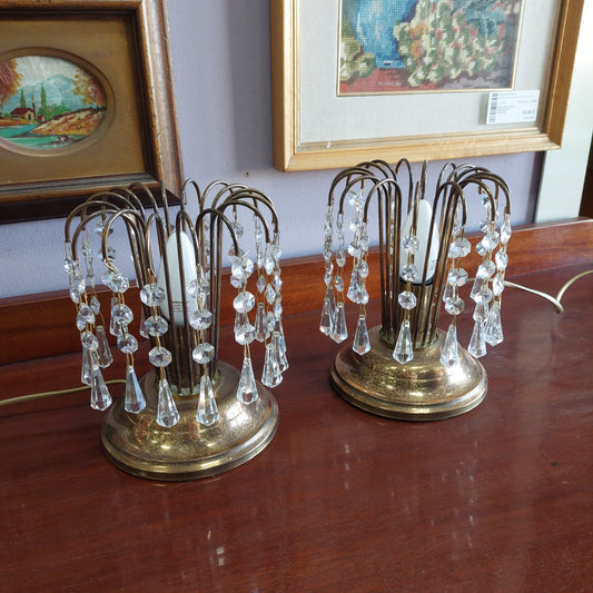 Coppia Abat Jour Ottone/brindoli Anni '50 1/l