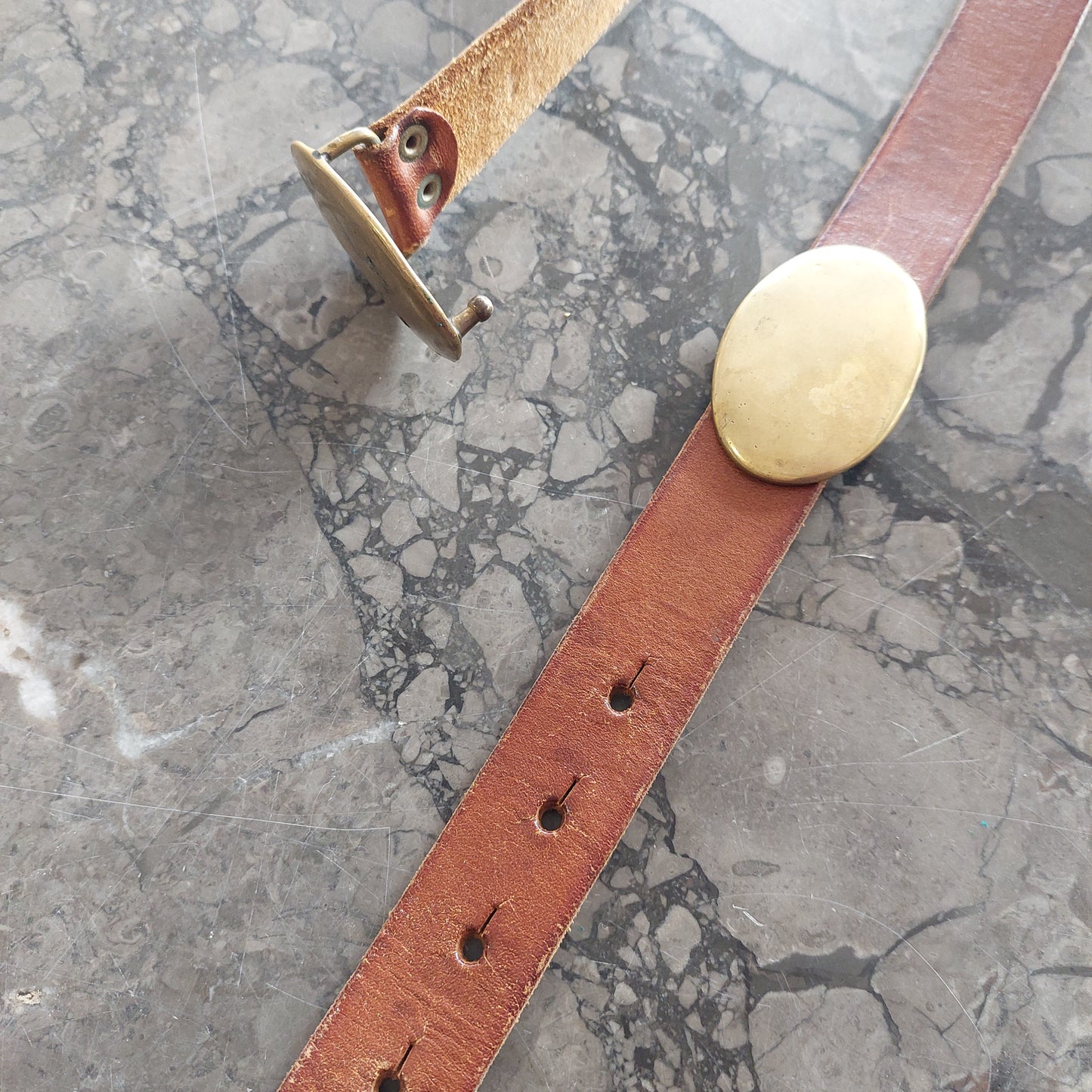Cintura Handmade In Cuoio E Ottone* Vintage