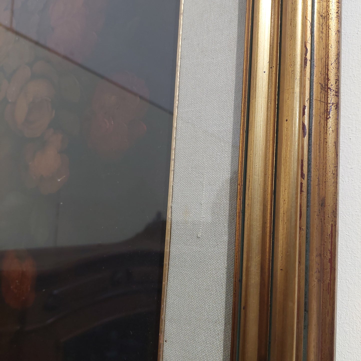 Q/fiori Olio Su Tela Firmato Gianny Cornice* Dorata Cm68x89