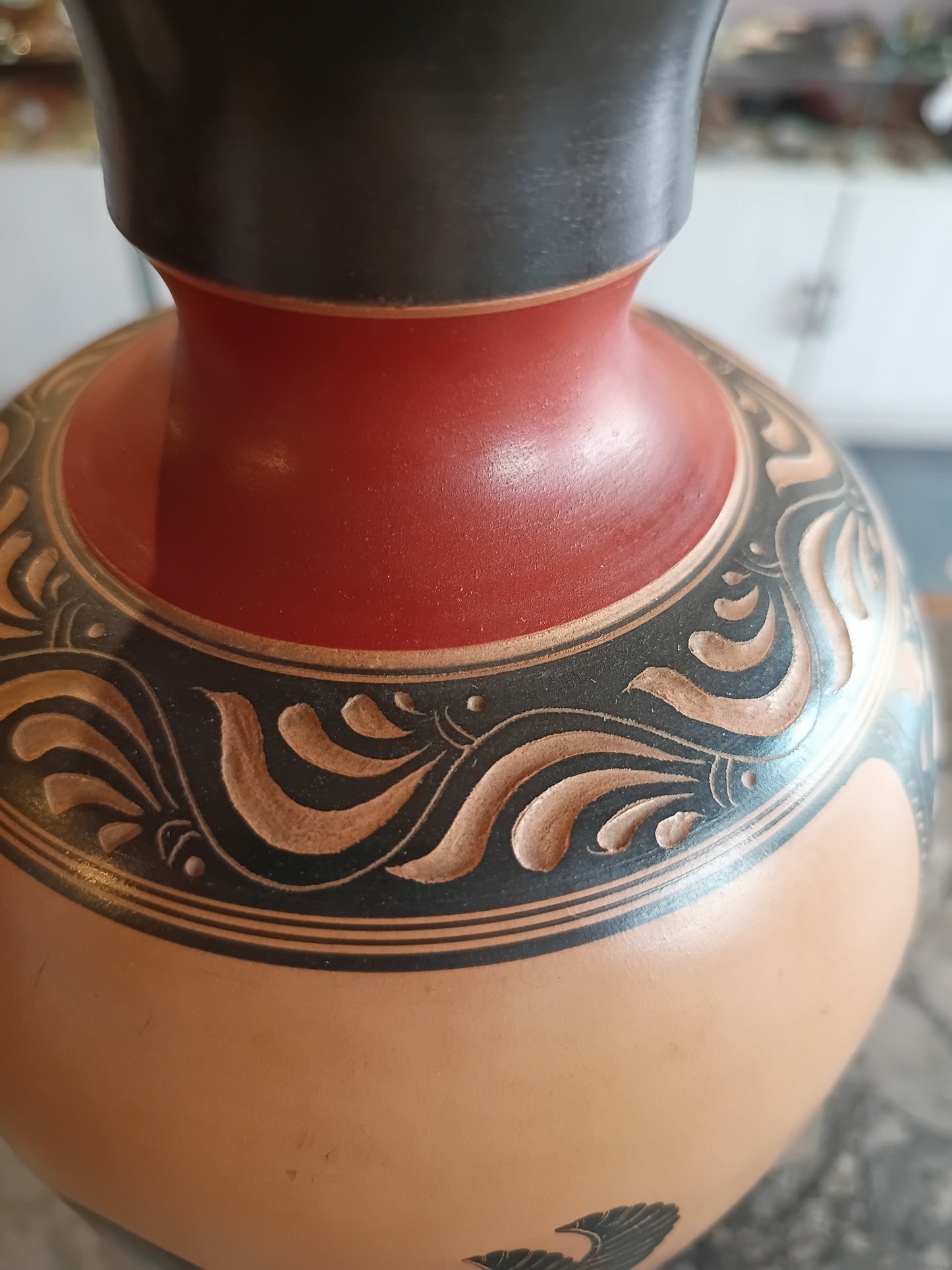 Vaso * Ceramica Decoro Greco Ermes / Mercurio Con Pegaso