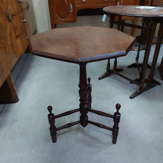 Tavolino Legno Ottagonale Antico D49x63h