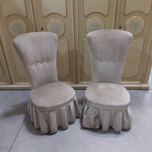 Poltroncina Da Camera Velluto Beige Anni 50