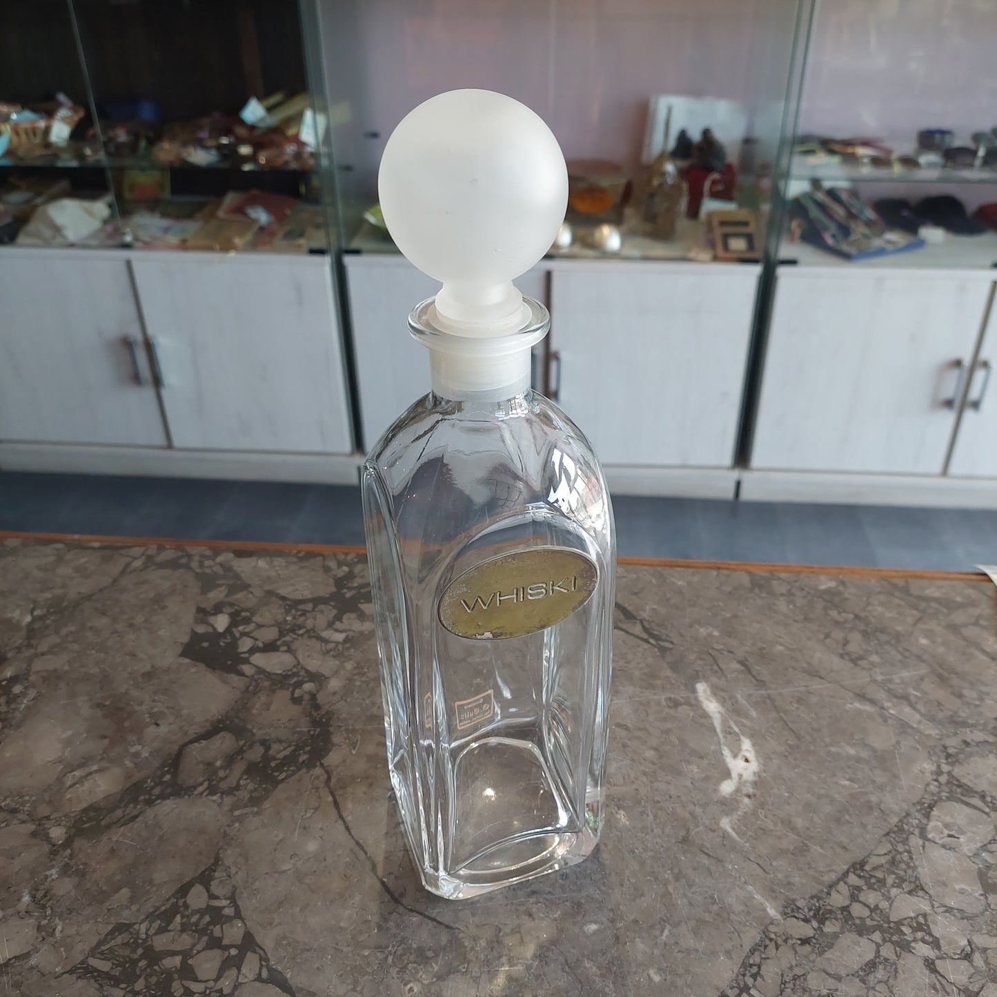 Bottiglia Whiski Cristallo Placchetta Argento 800
