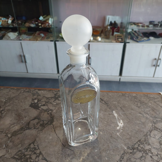Bottiglia Whiski Cristallo Placchetta Argento 800