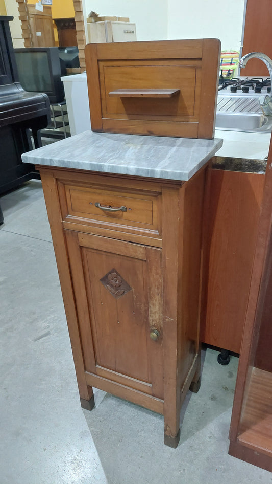 Comodino St.liberty Legno Con Marmo* 1/c 1/s 43x31x119h