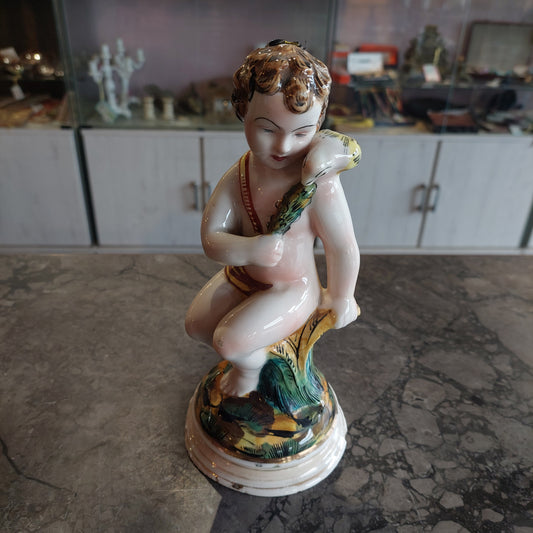 Statuina Puttino Porcellana* Capodimonte Anni '50 (base Lume)