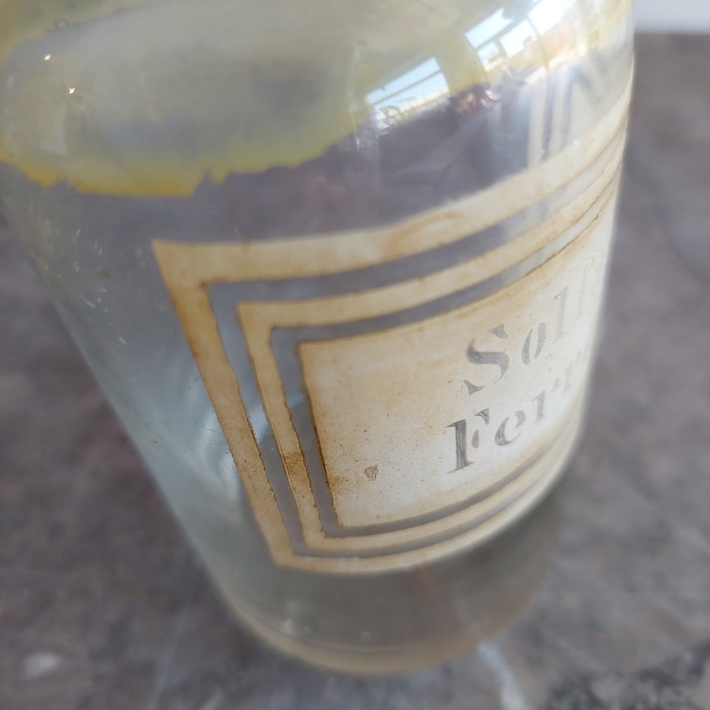 Bottiglietta Farmacia Vetro Vintage Solfato Ferroso