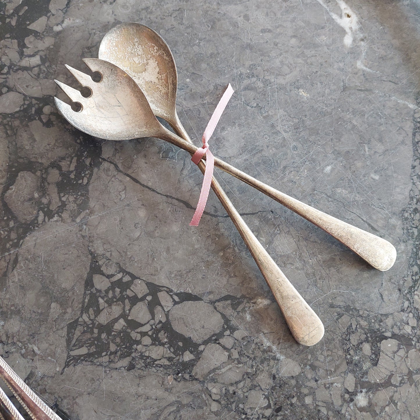 Set/2 Posate Da Portata Silverplated