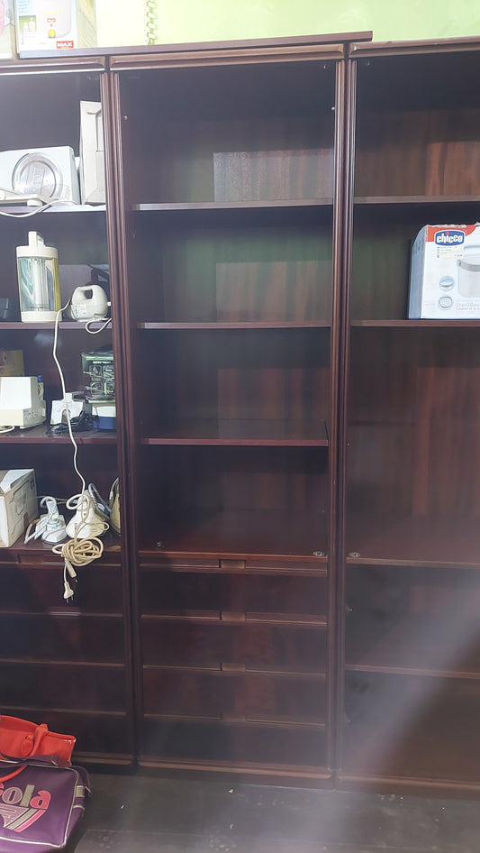 Libreria Legno Noce Scuro 4/r 4/c Cm60x46x203h