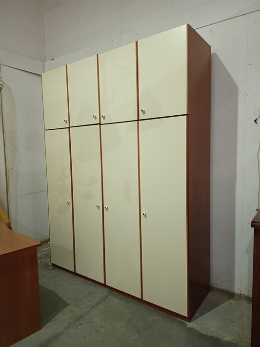 Armadio Ciliegio Panna 8 Ante Cm202x60x260h