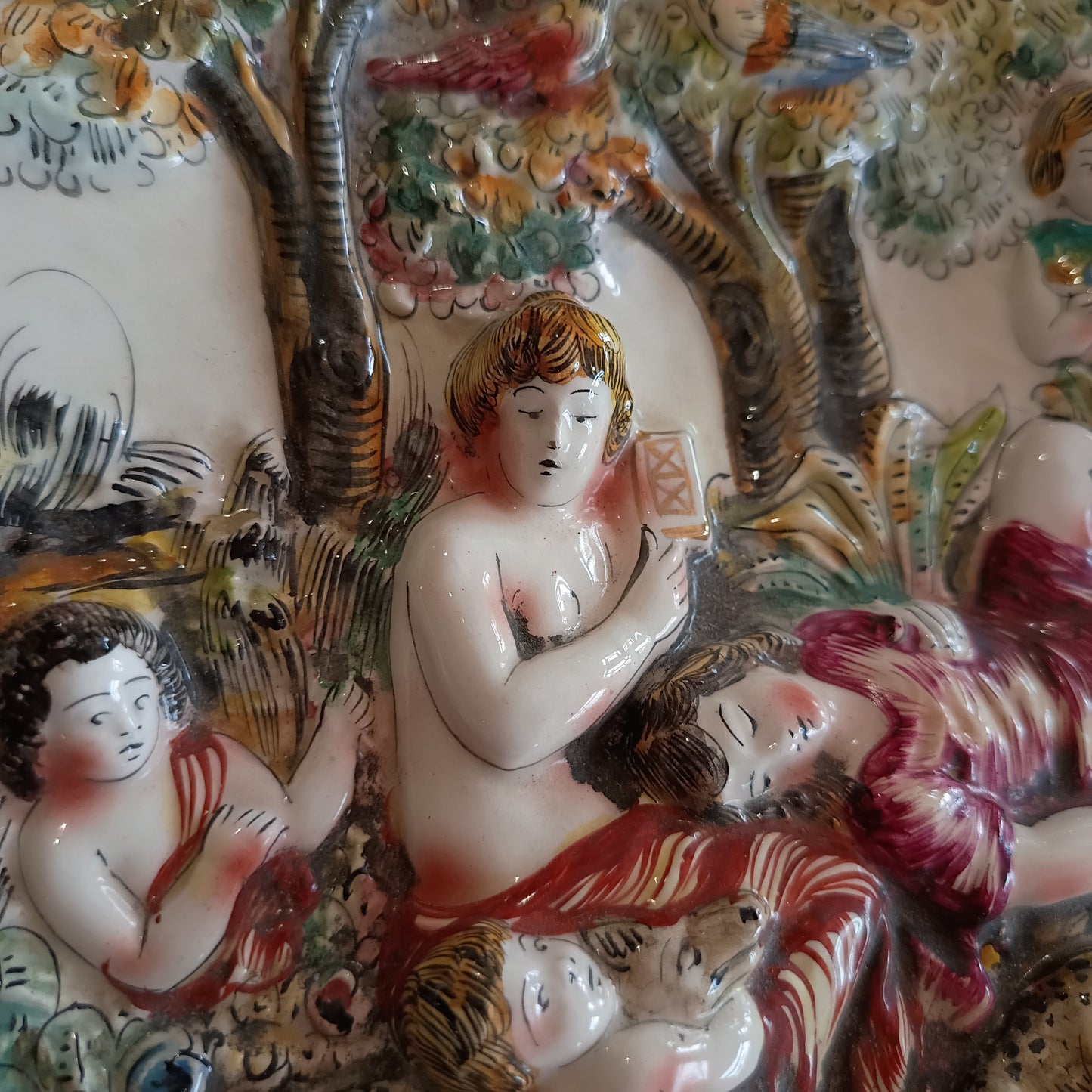 Piatto Da Parete Ceramica Capodimonte Primi 900