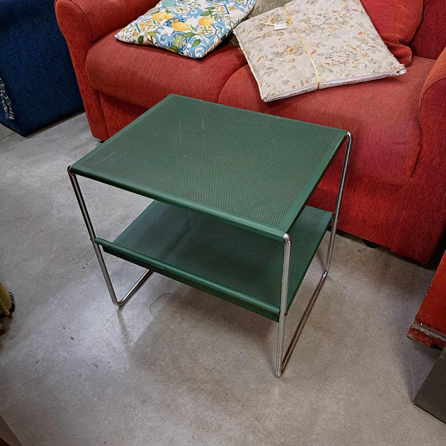 Tavolino Metallo Verde 2/r Cm49x38x49h