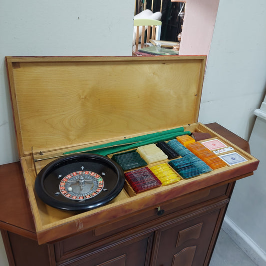 Valigetta Roulette Dadi Carte Poker E Fiches Vintage