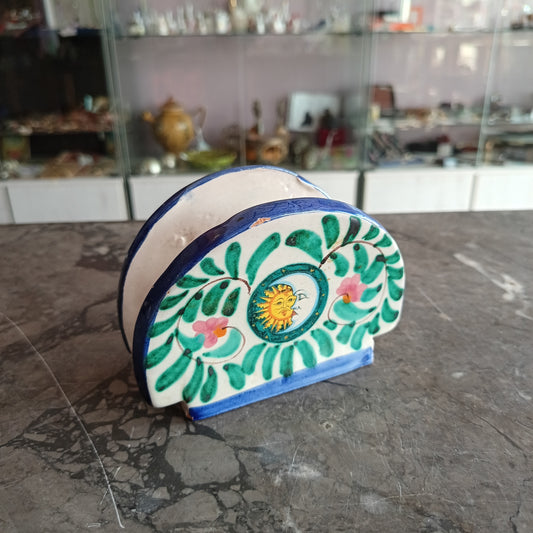 Portatovaglioli Ceramica Dipinta Sole/luna