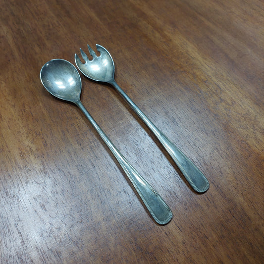 Set/2 Posate Insalata Silver Plated Italy