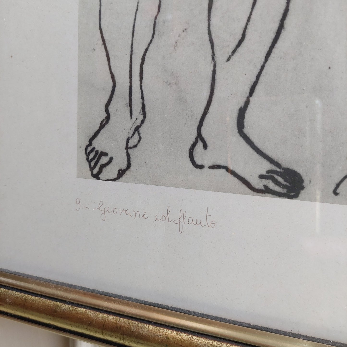 Quadro Litografia Corrado Cagli "giovane Col Flauto" Cm44x60
