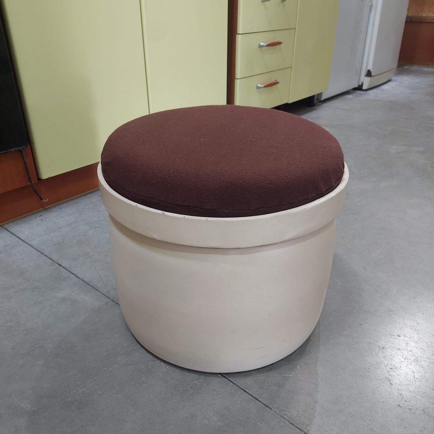 Pouf * Contenitore Vintage Con Cuscino D47x40h