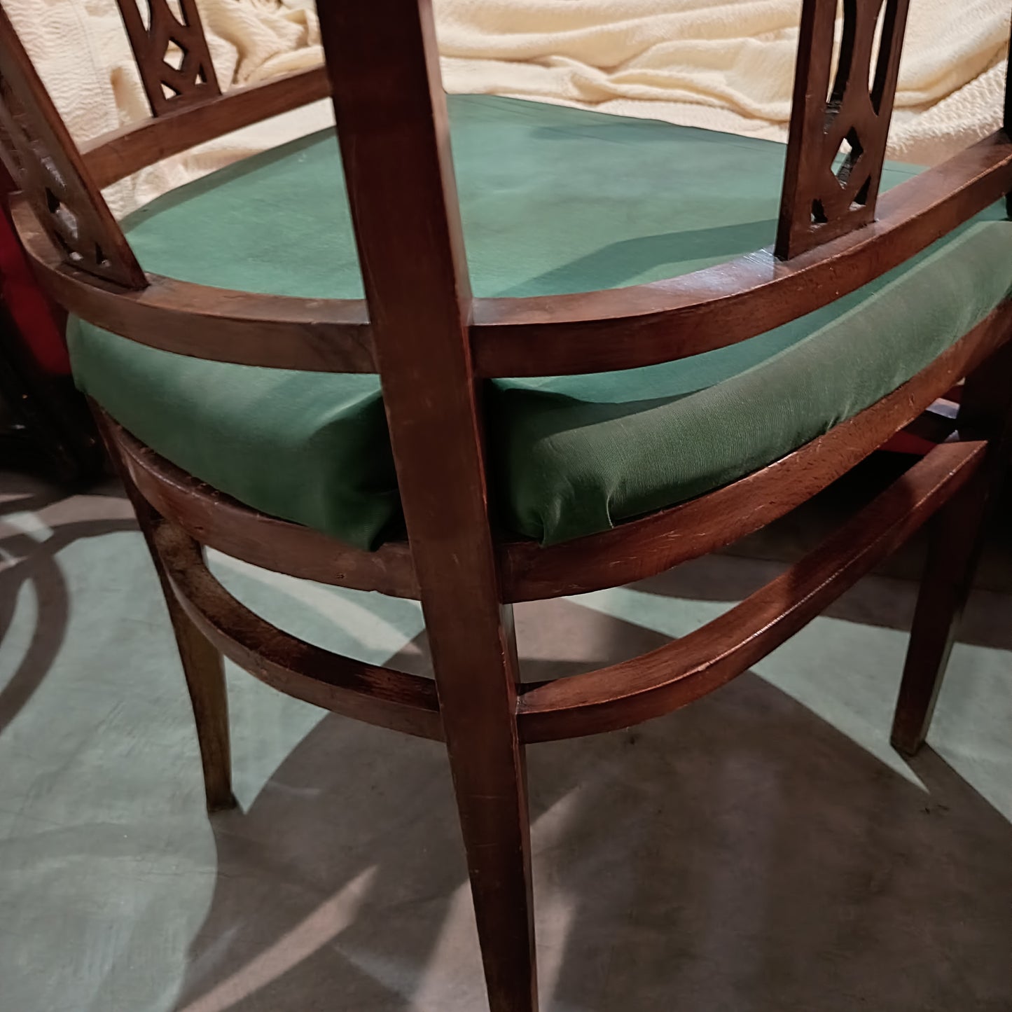 Poltroncina* Antica A Pozzetto Seduta Verde