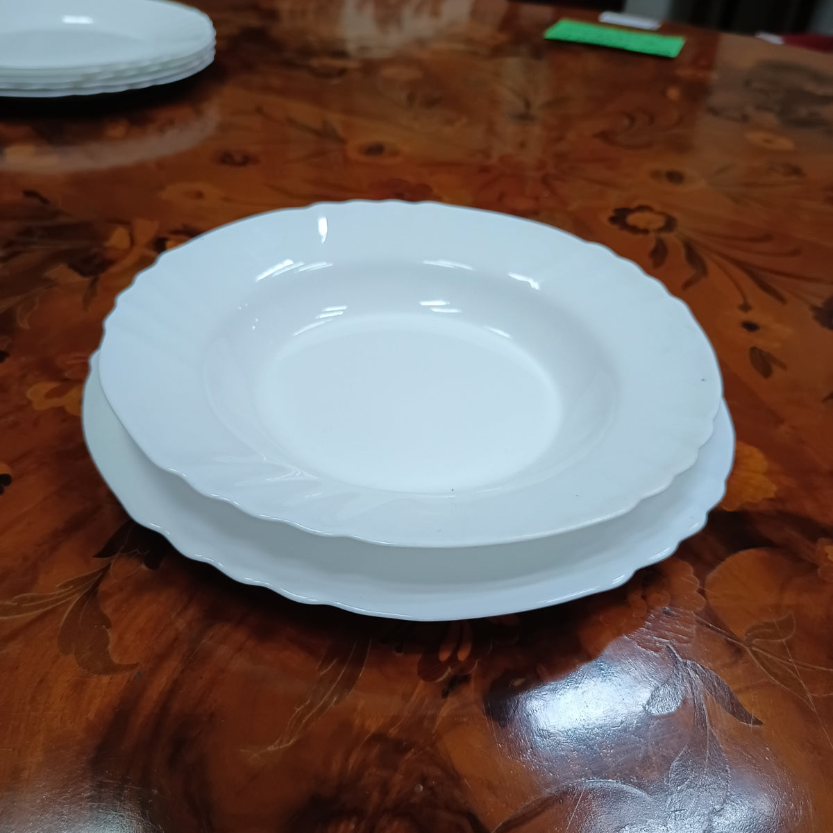 Set/12 Piatti Vetro Opalino Bianco Bormioli Rocco